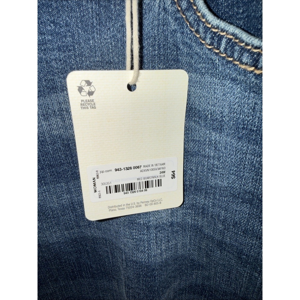 High Rise Jeans Wide Leg Crop Womens 24W Button Fly a.n.a Brand - Picture 11 of 12